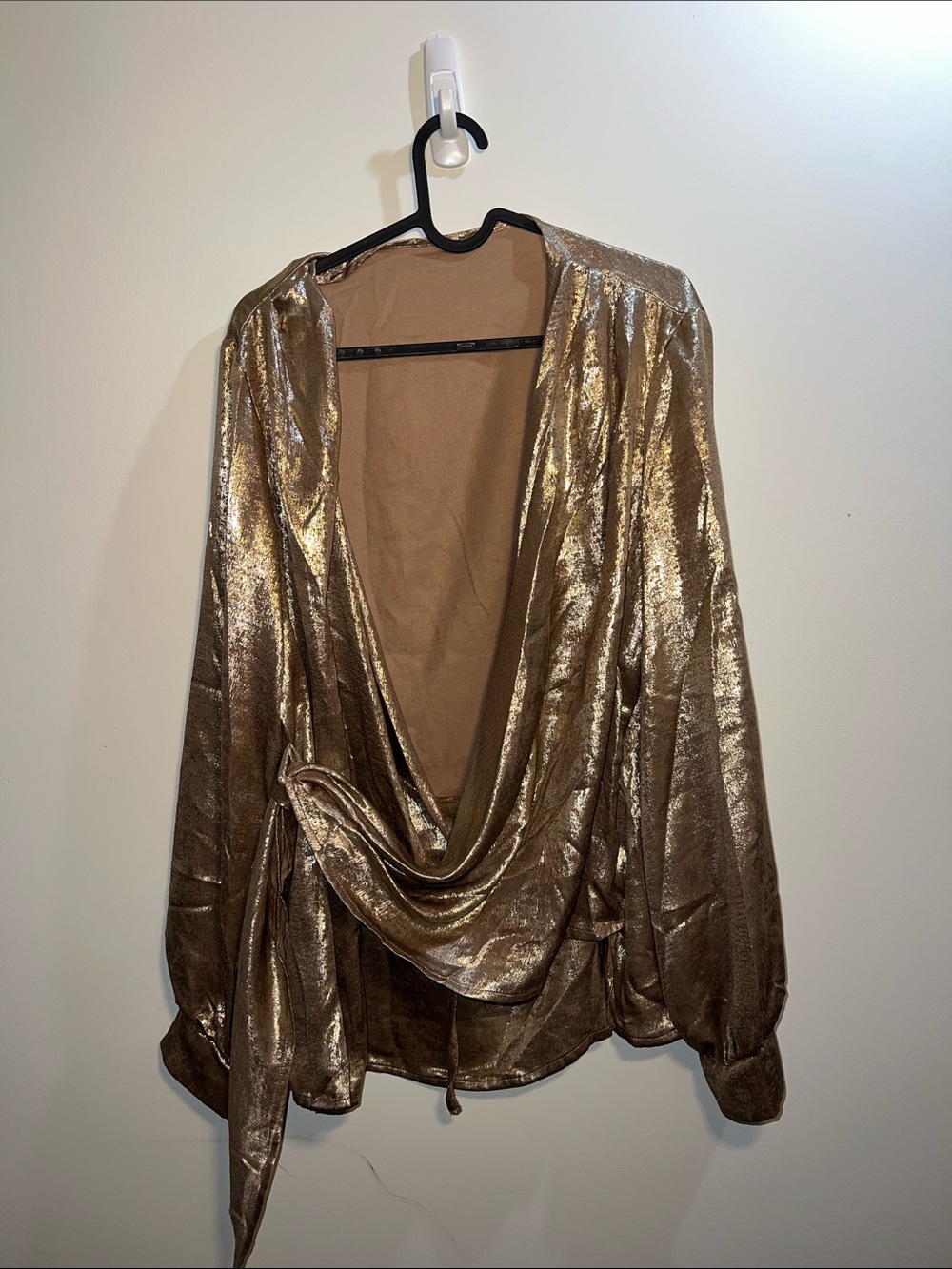 Metallic Bronze Shimmery Long Sleeve Top